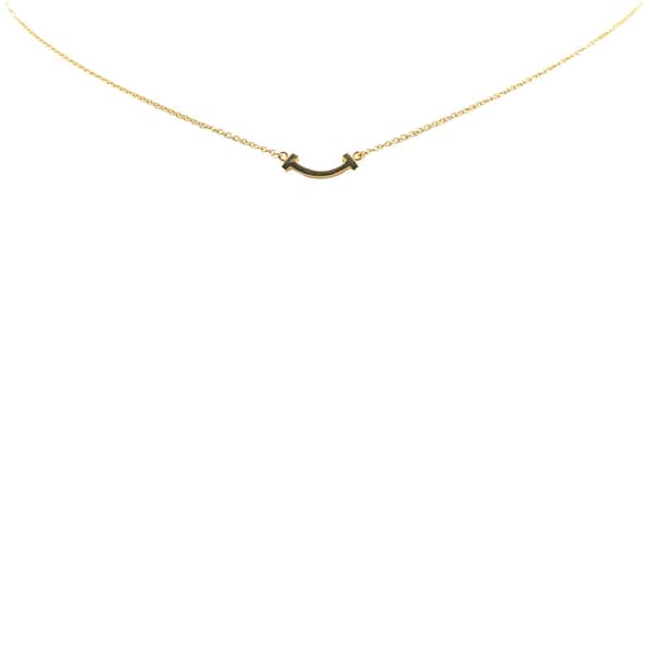 Pre-owned Tiffany 18K Yellow Gold Smile Pendant Necklace Gold