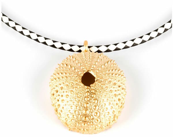 Ladies' Necklace Shabama Trenc Luxe Brass Flash gold-plated Leather 38 cm