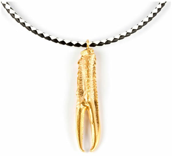 Ladies' Necklace Shabama Tuent Luxe Brass Flash gold-plated Leather 38 cm