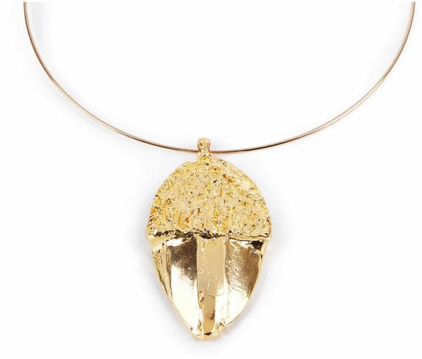 Ladies' Necklace Shabama   Brass gold-plated Rigid Acorn 13 cm