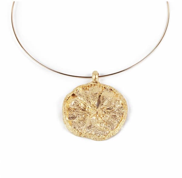 Ladies' Necklace Shabama   Brass gold-plated Rigid Lime 13 cm