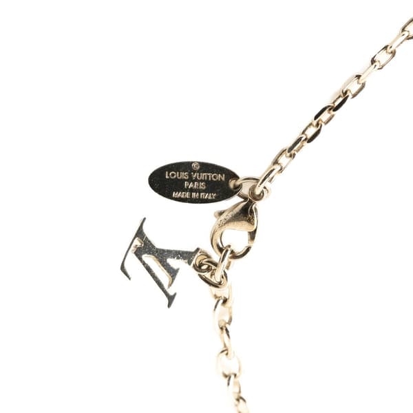 Pre-owned Louis Vuitton Silver Plated Crystal Gamble Necklace Silver
