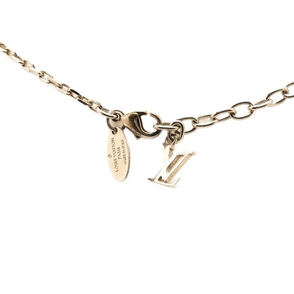 Pre-owned Louis Vuitton Silver Plated Crystal Gamble Necklace Silver