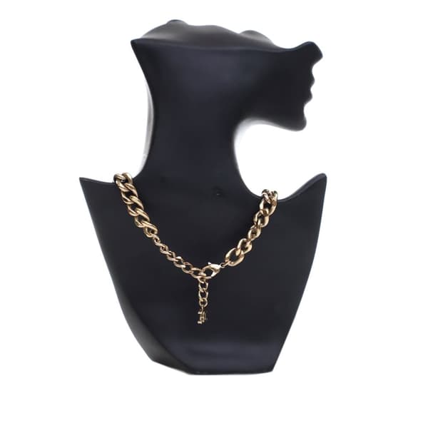 Pre-owned Chanel Gold Plated Rhinestone CC Chain Link Choker Necklace Gold
