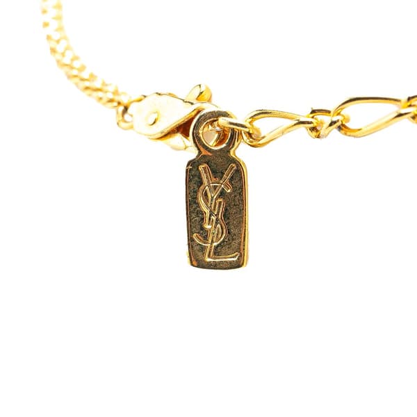 Pre-owned Yves Saint Laurent Gold Plated Heart Pendant Necklace Gold