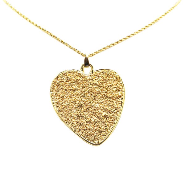 Pre-owned Yves Saint Laurent Gold Plated Heart Pendant Necklace Gold