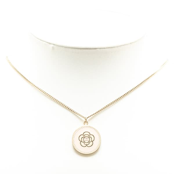 Pre-owned Chanel Gold Plated Camellia Pendant Necklace Gold