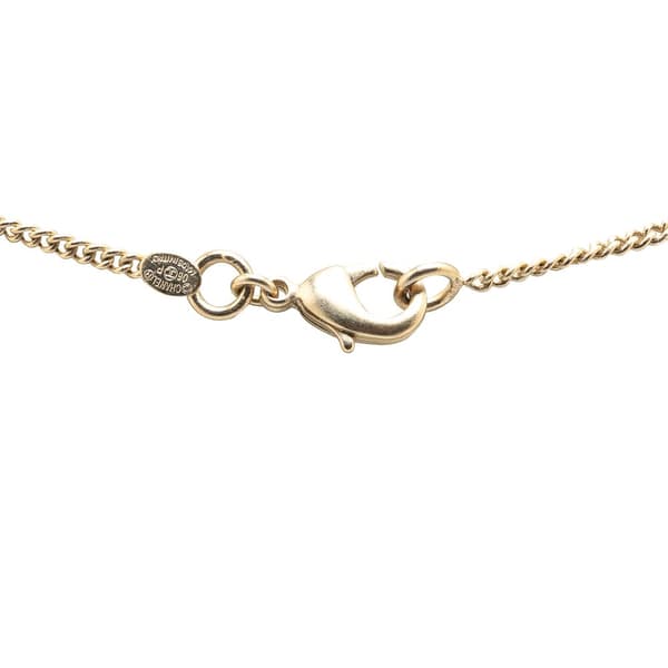 Pre-owned Chanel Gold Plated Camellia Pendant Necklace Gold