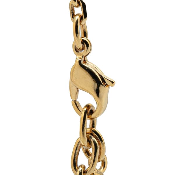 Pre-owned Louis Vuitton Gold Plated Crystal Gamble Necklace Gold