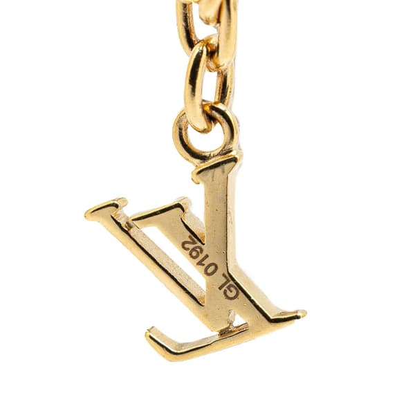 Pre-owned Louis Vuitton Gold Plated Crystal Gamble Necklace Gold