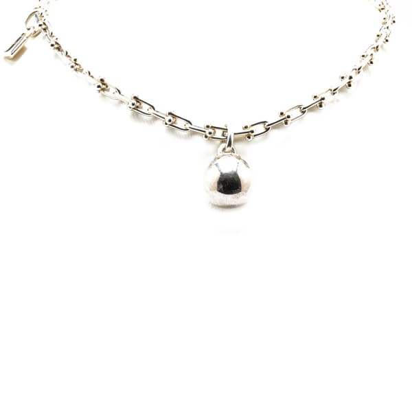 Pre-owned Tiffany Sterling Silver HardWear Ball and Cadena Pendant Necklace Silver