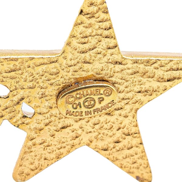 Pre-owned Chanel Gold Plated and Enamel Coco Star Necklace Gold