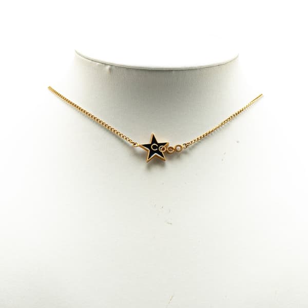 Pre-owned Chanel Gold Plated and Enamel Coco Star Necklace Gold
