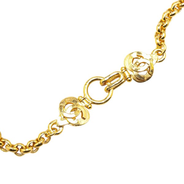 Pre-owned Chanel Gold Plated CC Pendant Necklace Gold