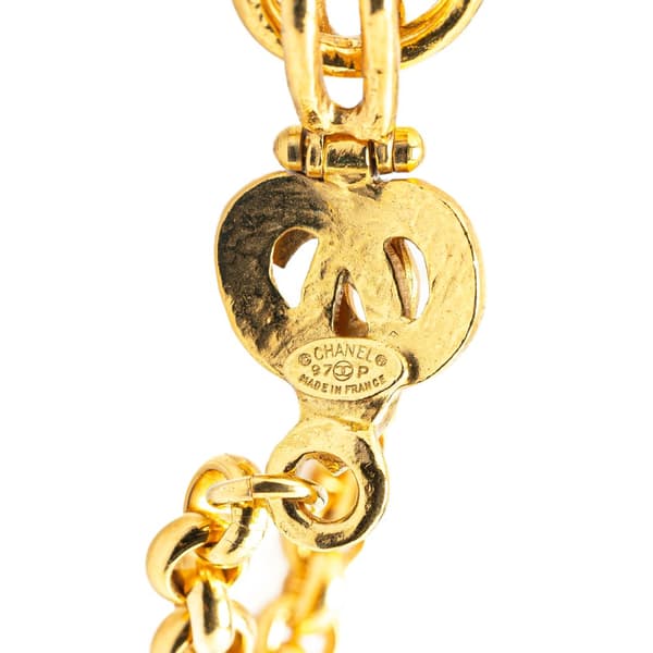 Pre-owned Chanel Gold Plated CC Pendant Necklace Gold
