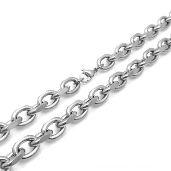 Ankarlänk halsband /Armband i Rostfritt Stål som håller färgen livet ut 10mm