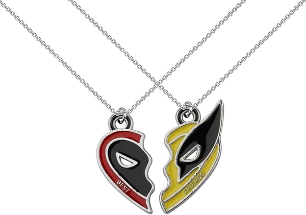 Deadpool & Wolverine 3 Halsband Best Friend Halsband Röd Och Gul Halv Hjärta Halsband Superhjälte Mönster Present Filmer Lovers Present