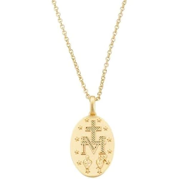 AMEN-smycken, Miraculous Medal Halsband, 925 Silver Damhalsband, Dampresent