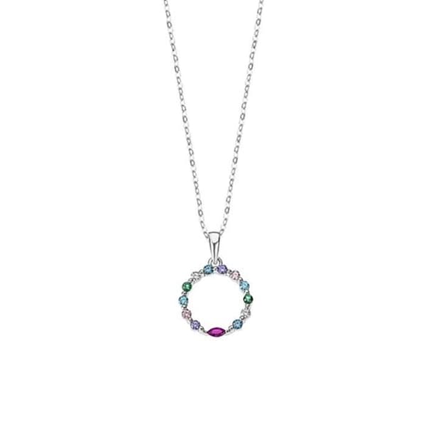 Halsband - Lotus - Halsband Lotus Silver - Argent 925 - Zirkoniumoxid - Multikolor
