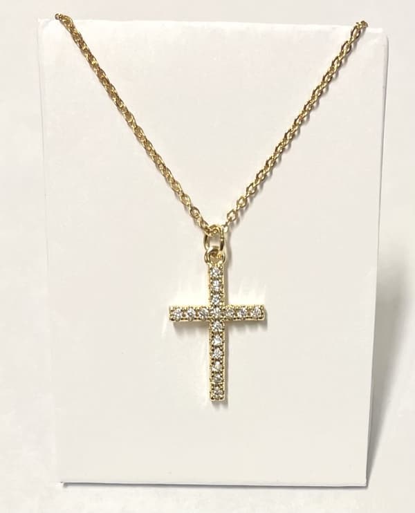 Kors halsband med 18k guldplätering