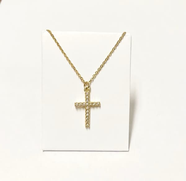 Kors halsband med 18k guldplätering 45cm lång