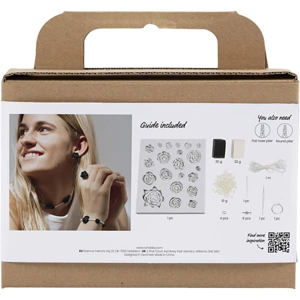MINI DIY KIT SMYCKEN, ROSOR, SVART.