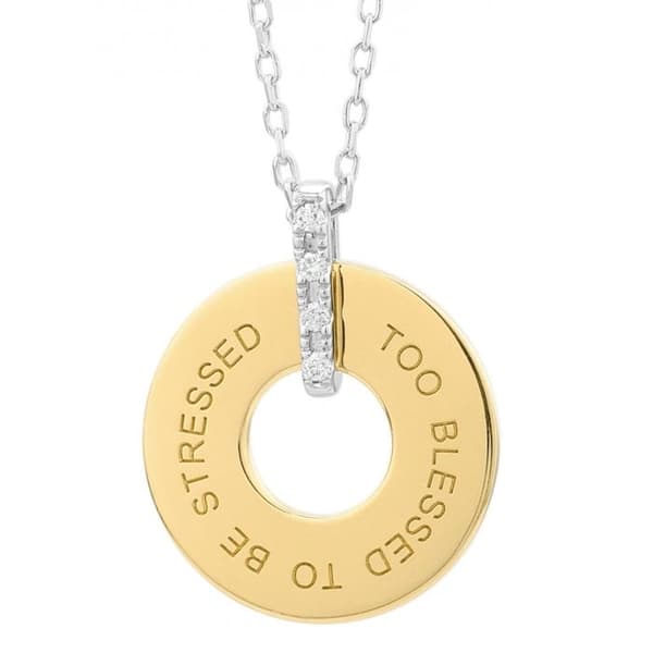 Collier - Hemlighet - P7163CDAWWC93 - Sterling silver - Kristall - Guldpläterad