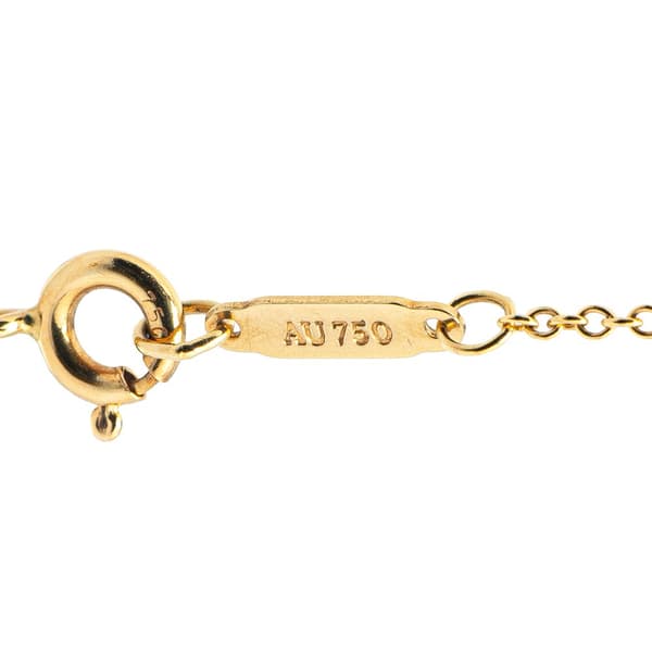 Pre-owned Tiffany 18K Yellow Gold Trefoil Open Key Pendant Necklace Gold