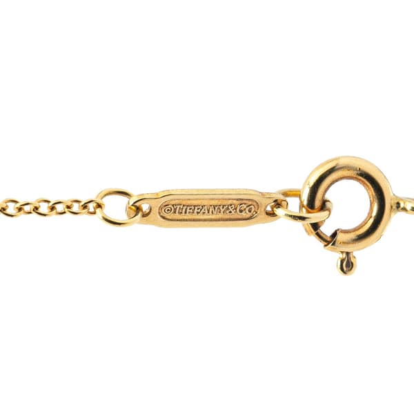 Pre-owned Tiffany 18K Yellow Gold Trefoil Open Key Pendant Necklace Gold