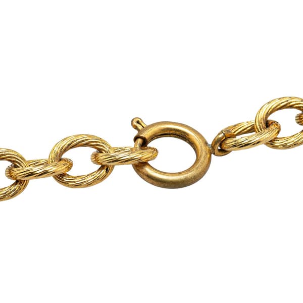 Pre-owned Chanel Gold Plated CC Medallion Link Necklace Gold