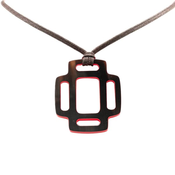 Pre-owned Hermès Rhythm Buffalo Horn Pendant Necklace Brown
