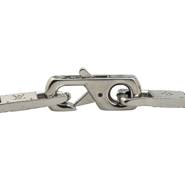 Pre-owned Louis Vuitton Stainless Steel Monogram Tied Up Necklace Silver
