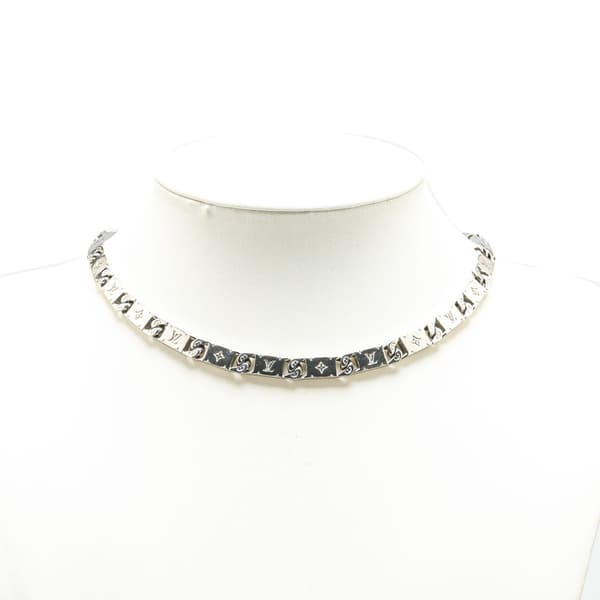 Pre-owned Louis Vuitton Stainless Steel Monogram Tied Up Necklace Silver
