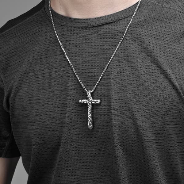 INF Halsband med kors och PL001-kedja (3x60 cm)