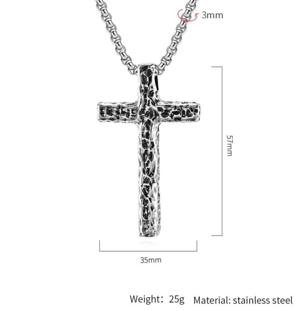 INF Halsband med kors och PL001-kedja (3x60 cm)
