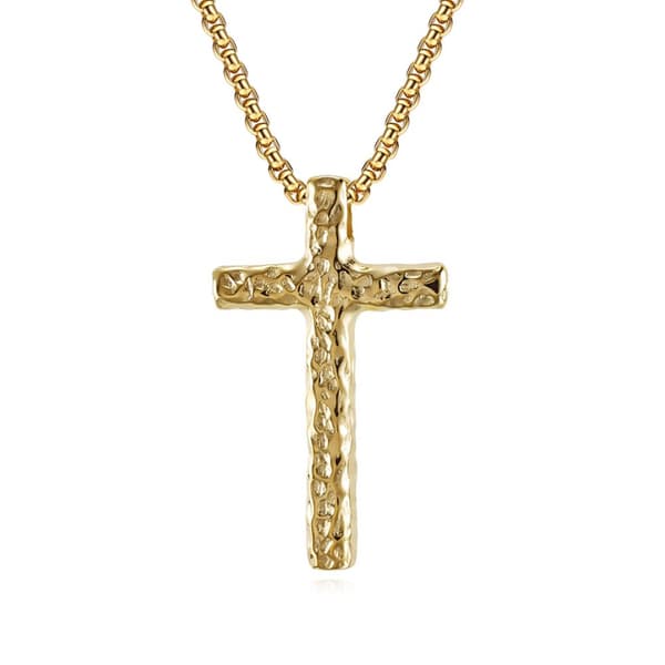 INF Halsband med kors och PL001-kedja (3x60 cm) Guld