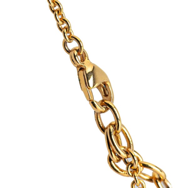 Pre-owned Louis Vuitton Gold Plated Essential V Necklace Gold