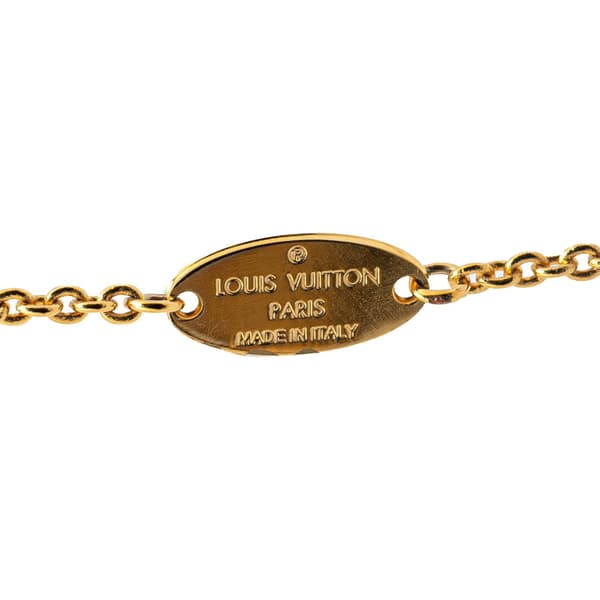 Pre-owned Louis Vuitton Gold Plated Essential V Necklace Gold