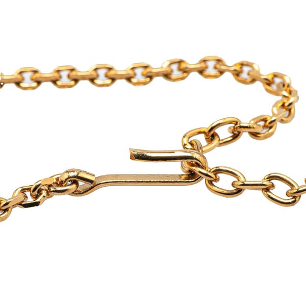 Pre-owned Chanel Gold Plated CC Resin and Faux Pearl Pendant Necklace Gold