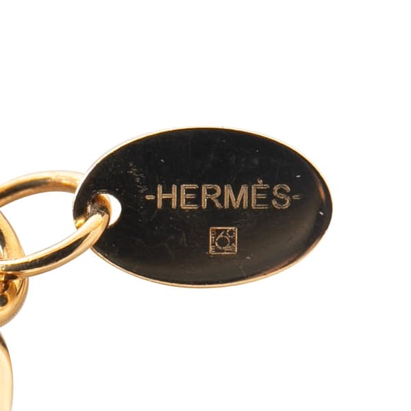 Pre-owned Hermès Gold Plated Loop Medor Pendant Necklace Gold