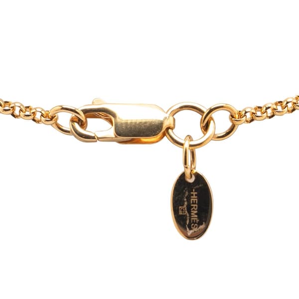 Pre-owned Hermès Gold Plated Loop Medor Pendant Necklace Gold