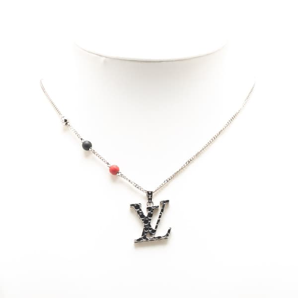 Pre-owned Louis Vuitton Yayoi Kusama Silver Plated LV Iconic Infinity Dots Pendant Necklace Silver