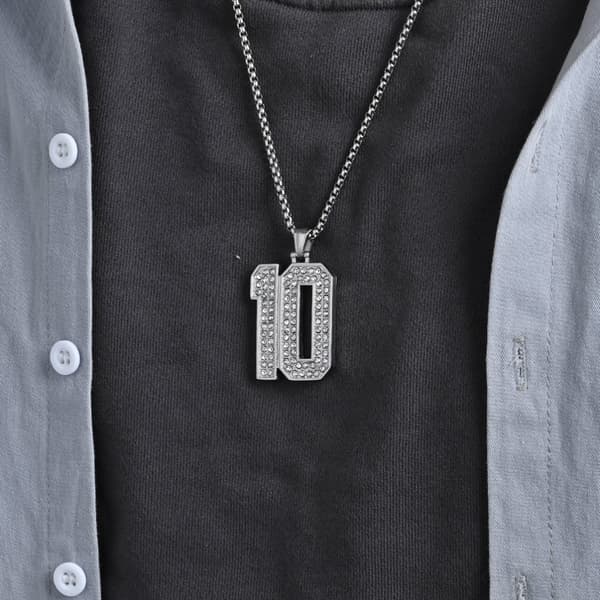 INF Korhalsband med hängsmedel nr. 10 och PL001-kedja (3x60 cm) Silver
