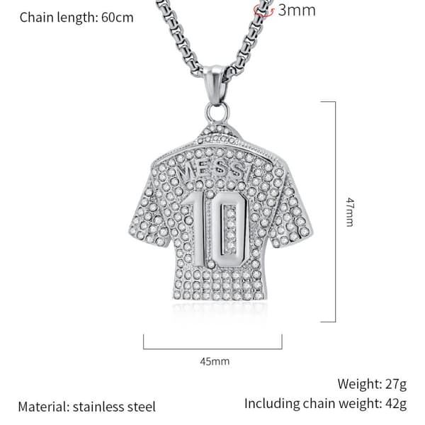 INF Halsband med kors i rostfritt stål med kubisk zirkonia