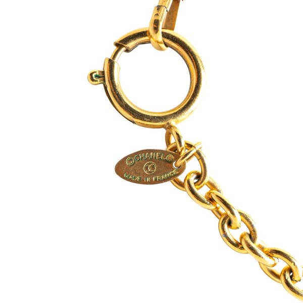 Pre-owned Chanel Gold Plated CC Flower Pendant Necklace Gold