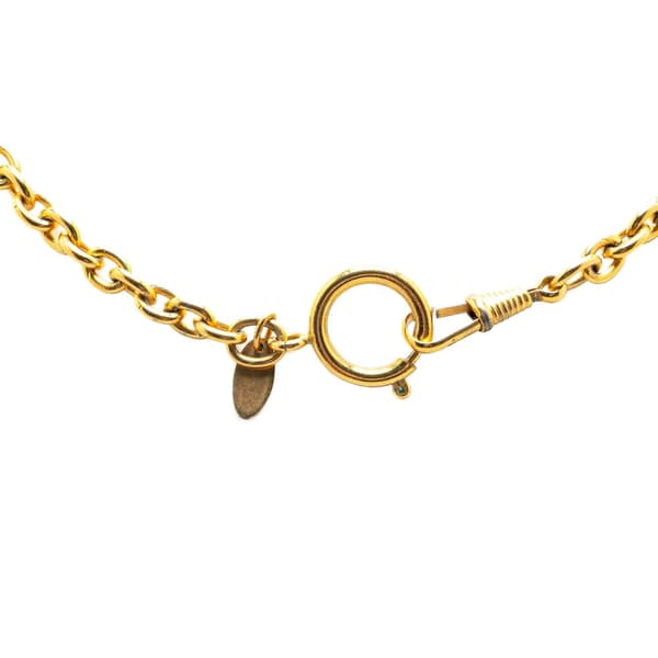 Pre-owned Chanel Gold Plated CC Flower Pendant Necklace Gold