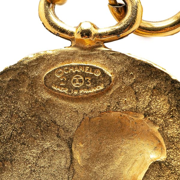 Pre-owned Chanel Gold Plated Leo Lion Medallion Pendant Necklace Gold