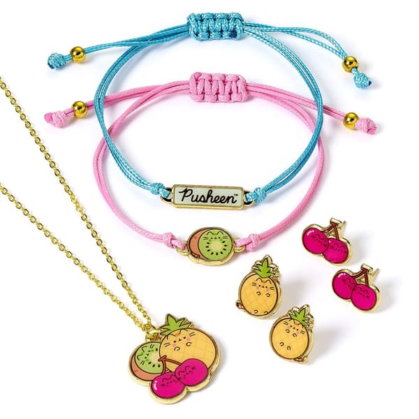 Pusheen Set Necklace + bracelets + earrings