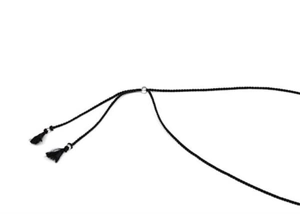 Halsband med snöre och onyxpärlor HE18K3S-BK