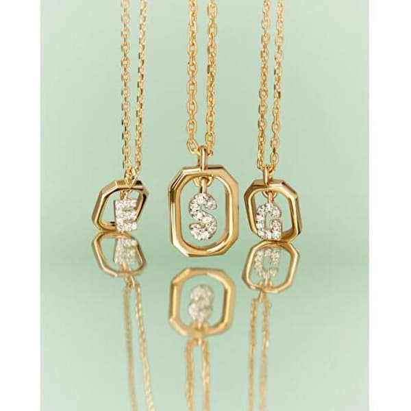 Vackert silverhalsband bokstav R LETTRER CO02-529-U (kedja, hänge)